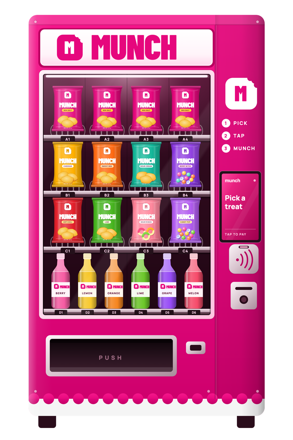 Pink Munch vending machine